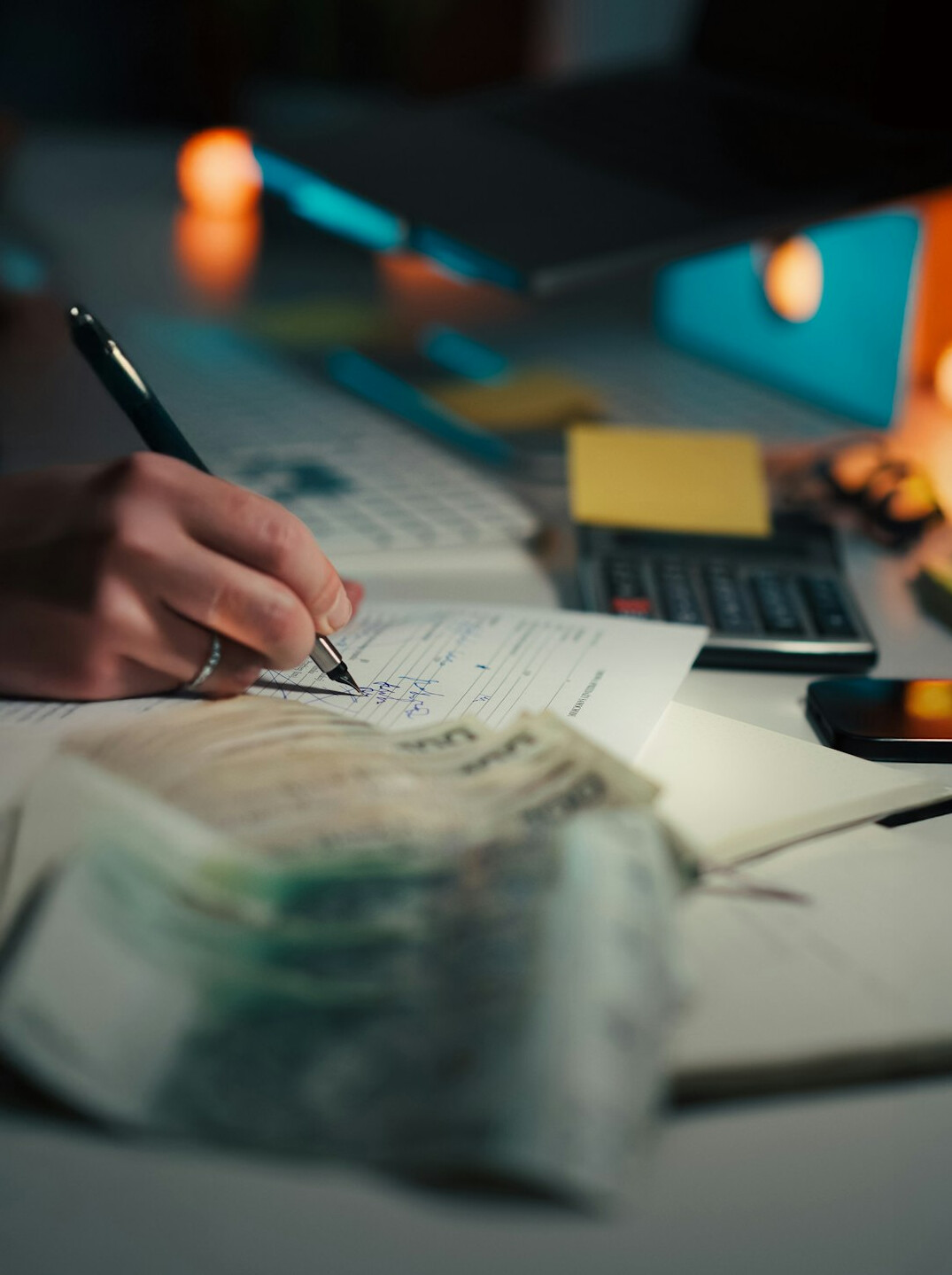 person managing personal finances