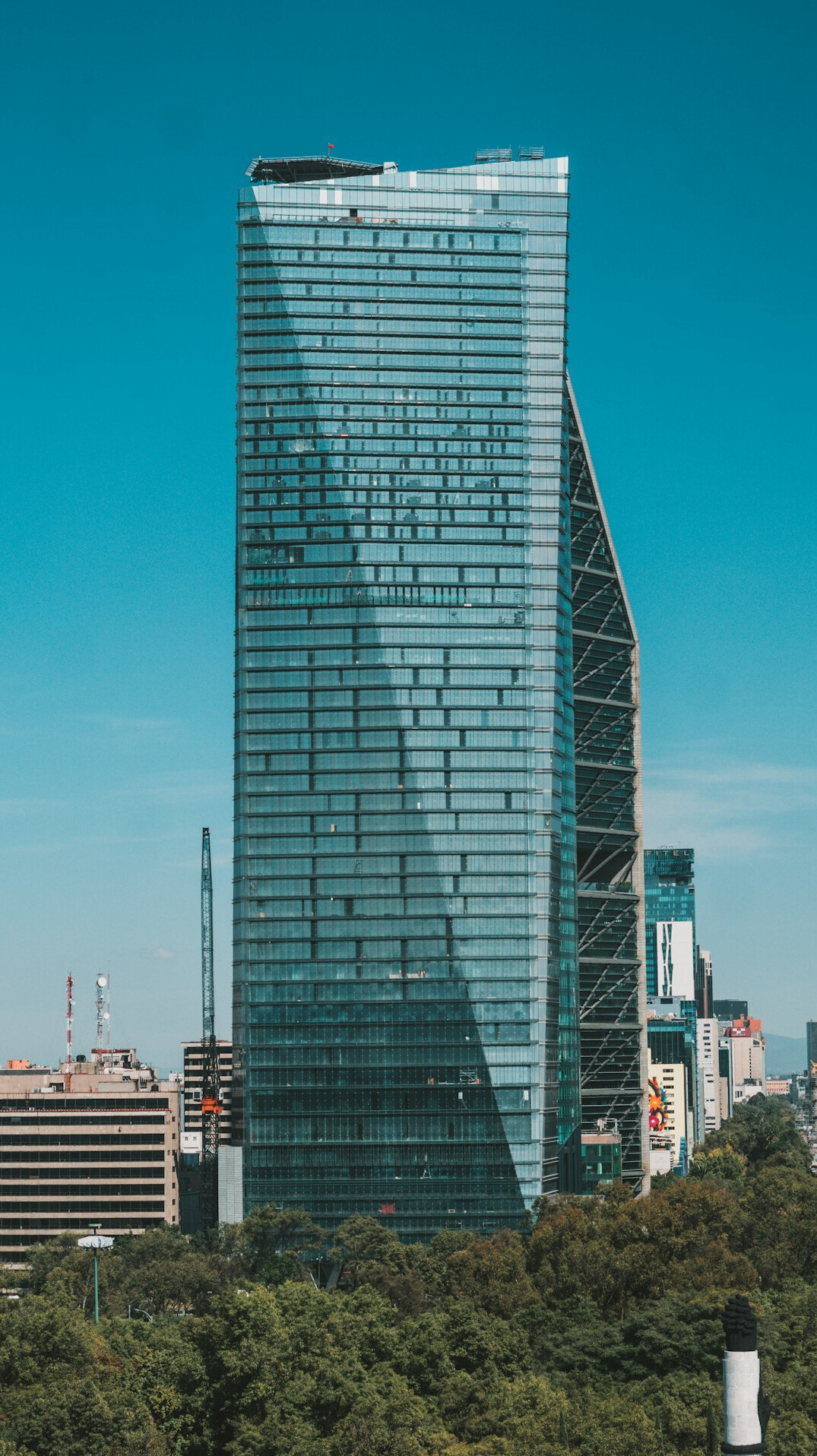 Modern office building exterior in Mexico City